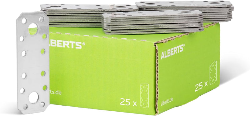 Alberts 851774 Flachverbinder | Edelstahl | 96 x 35 mm | 25er Set 100 x 35 mm / 25 Stk. Material: Ed