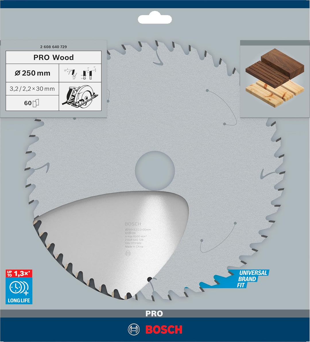 Bosch Accessories Bosch Professional 1x Kreissägeblatt Optiline Wood (Sägeblatt für Holz, Ø 250 x 30