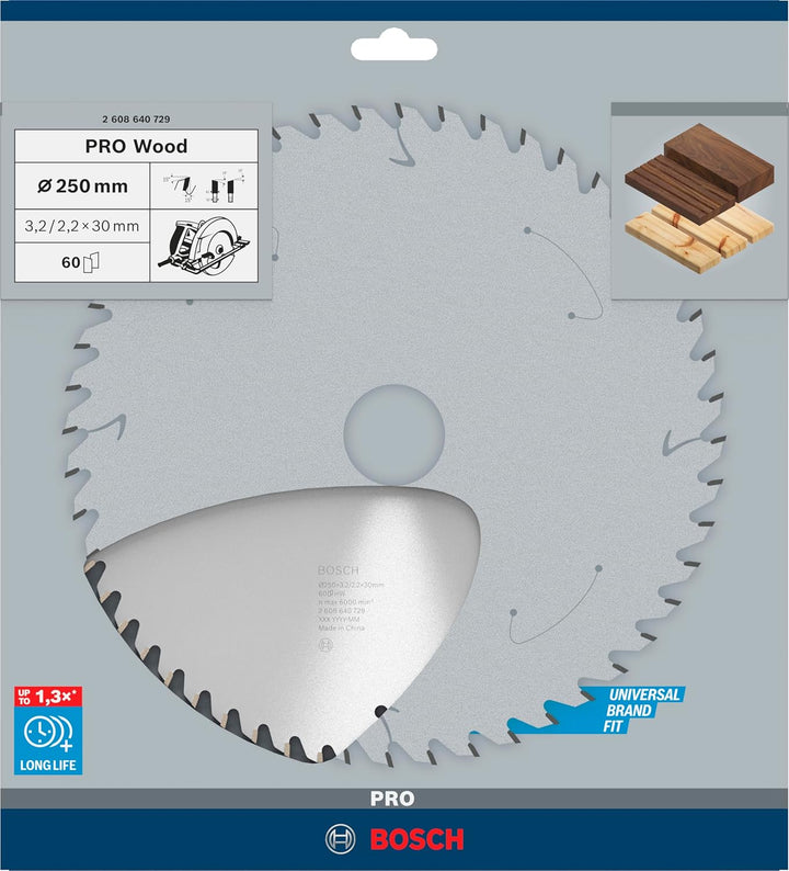 Bosch Accessories Bosch Professional 1x Kreissägeblatt Optiline Wood (Sägeblatt für Holz, Ø 250 x 30