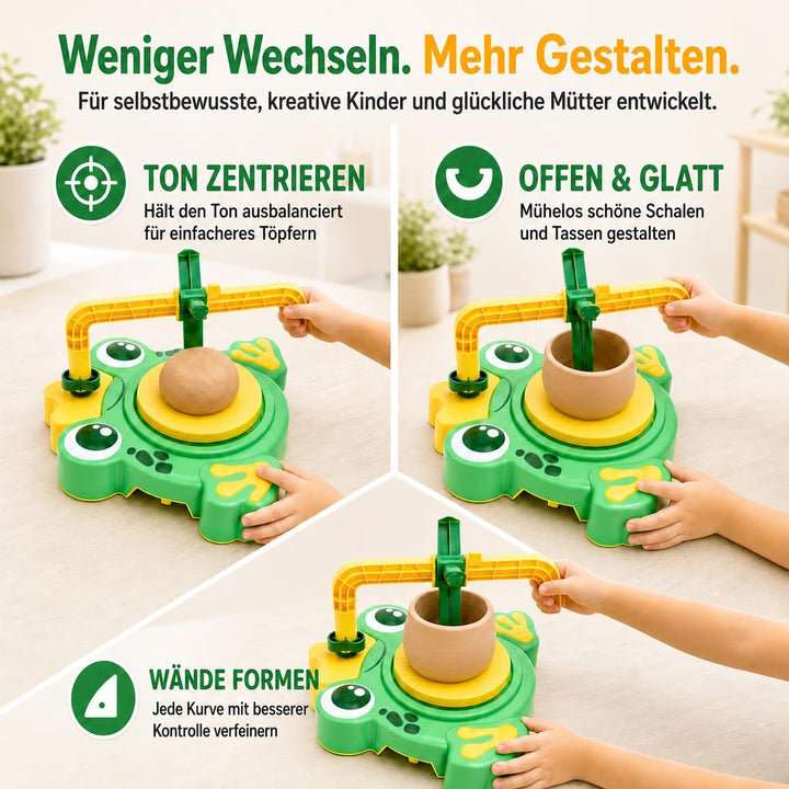 Naxudcoo Töpferscheibe für Kinder: Bastelset Kinder ab 6 Jahren, Komplettes Kreativset mit Ton, Farb