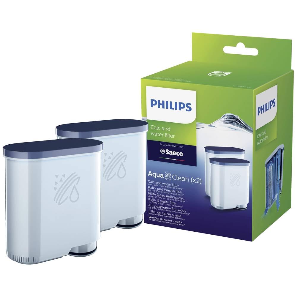 Philips Original Kalk- und Wasserfilter wie CA6903/01 - 2 AquaClean Filter, Kein Entkalken für bis z