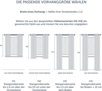 Blumtal Verdunklungsvorhänge 2er Set - Thermovorhang Kälteschutz - Vorhang blickdicht mit Ösen - Gar