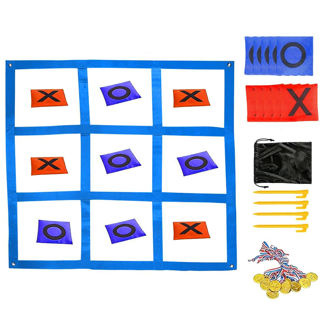 Riesiges Tic Tac Toe, Outdoor-Spielset, Sitzsack-Wurfspiele für Kinder & Erwachsene, Tic Tac Toe Meh