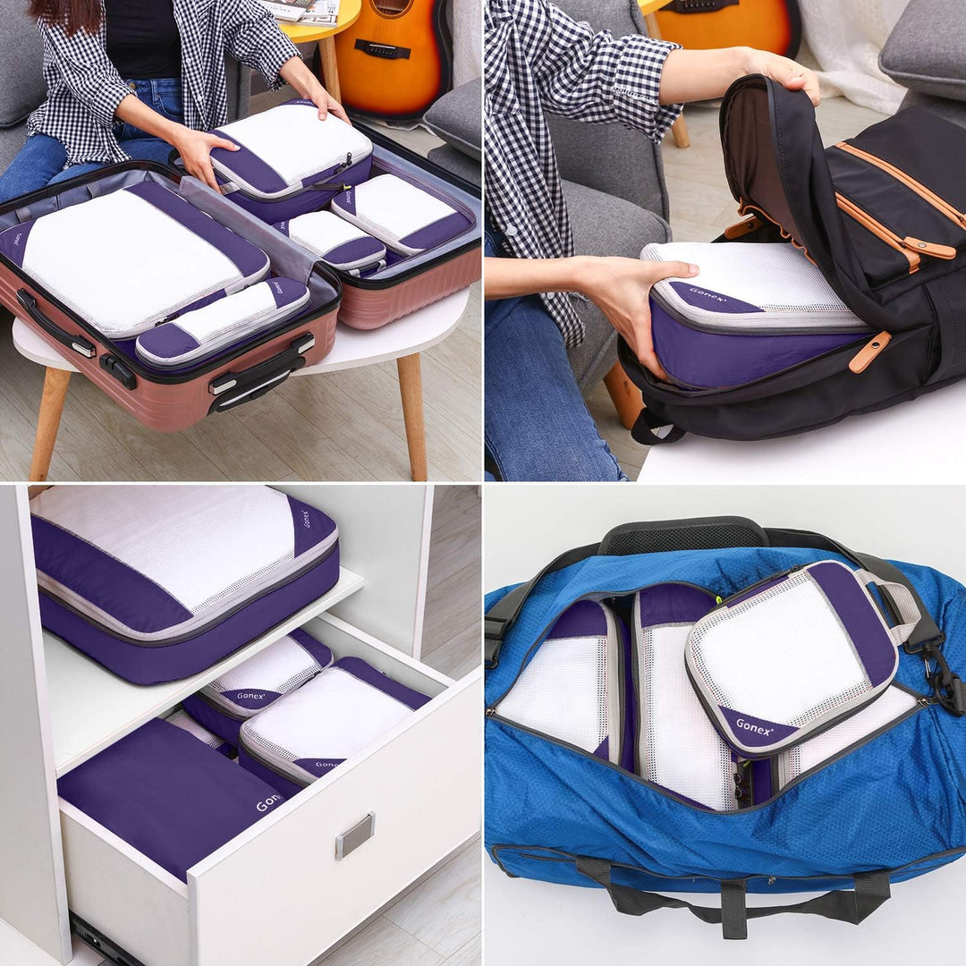 Compression Packing Cube 6-teilig, Gonex Robust & Langlebig Verpackungswürfel, Packtaschen, Kleidert