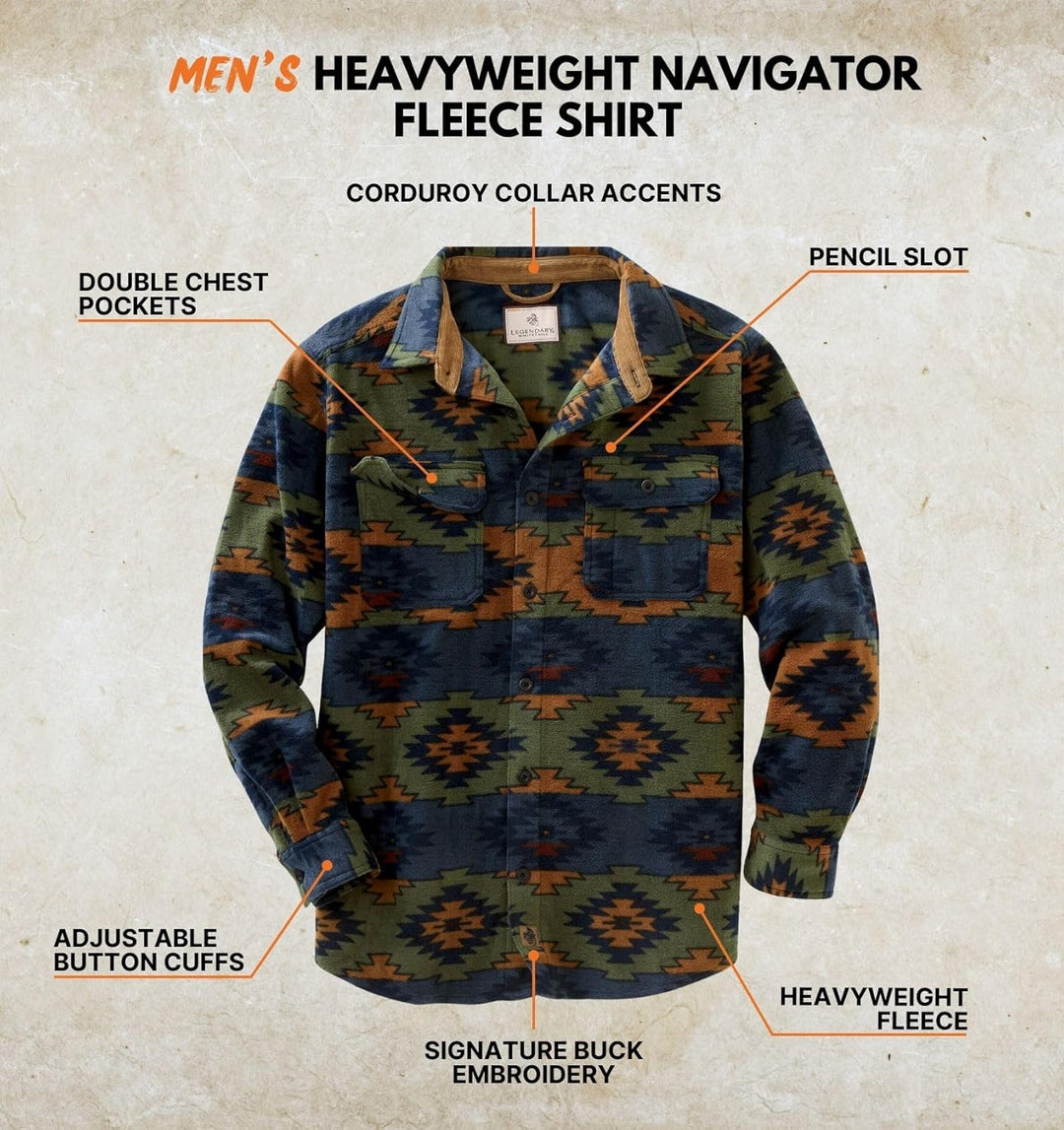 Legendary Whitetails Navigator Fleece-Herrenhemd mit Knopfleiste S Asphalt Ridge, S Asphalt Ridge
