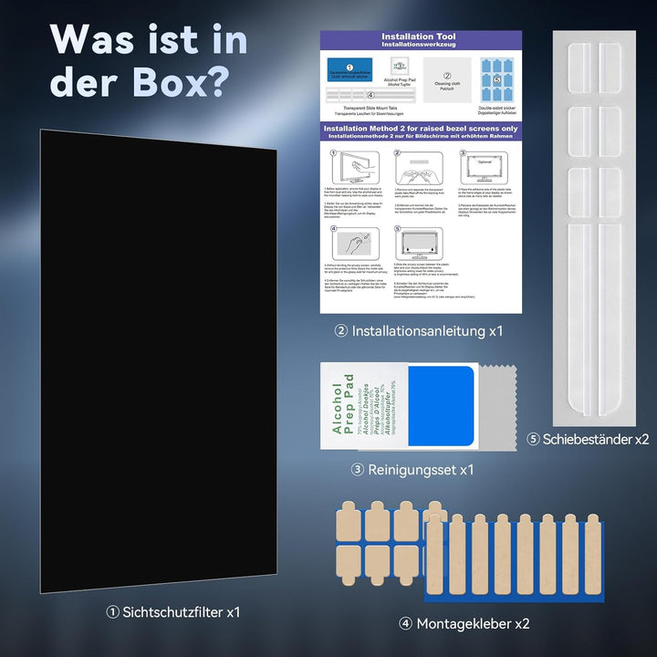 Computer Monitor Sichtschutz 21.5 Zoll Seitenverhältnis 16:9, Anti Blaulicht Blendschutz Displayschu