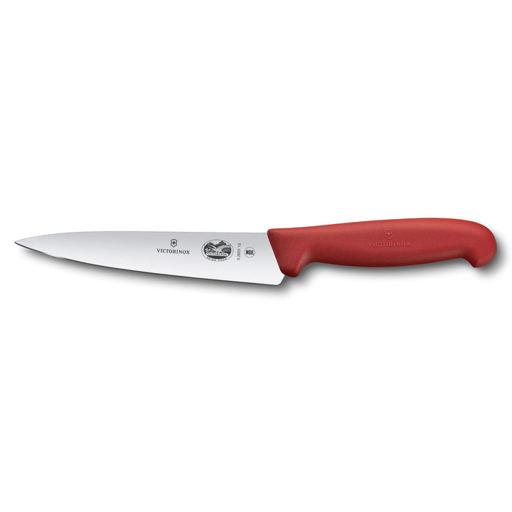 Victorinox Fibrox Kochmesser, Breites Universalmesser für Obst und Gemüse, 15 cm, Gerade Klinge, Sch