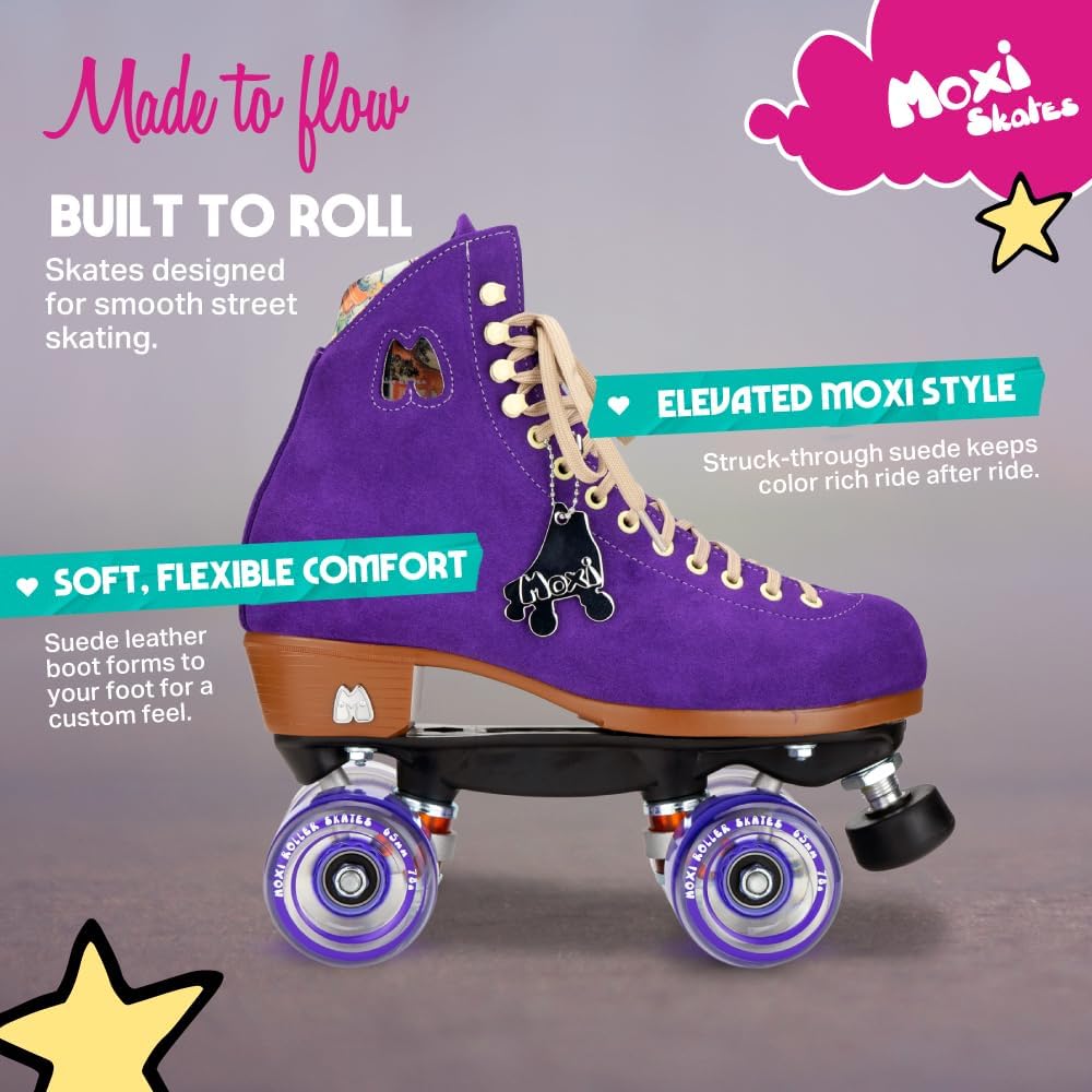 Moxi Skates - Lolly - Fashionable Womens Quad Roller Skate Violett 4, Violett 4