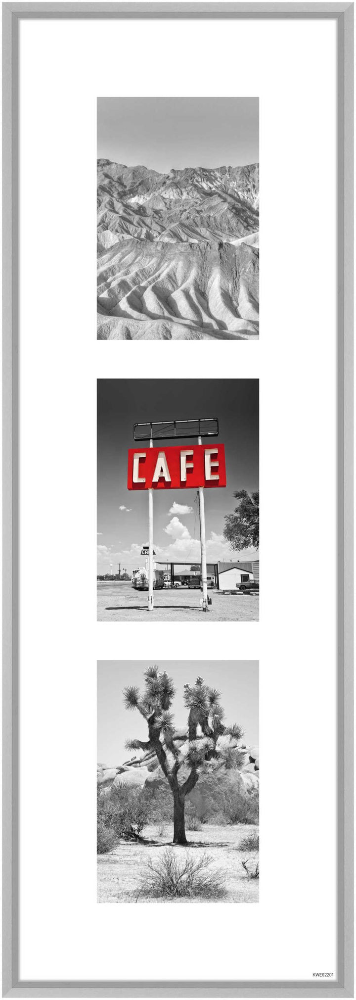 nielsen Aluminium Bilderrahmen Gallery Junior, 20x60 cm - 3x 10x15 cm, Silber Matt 20x60 cm - 3x 10x