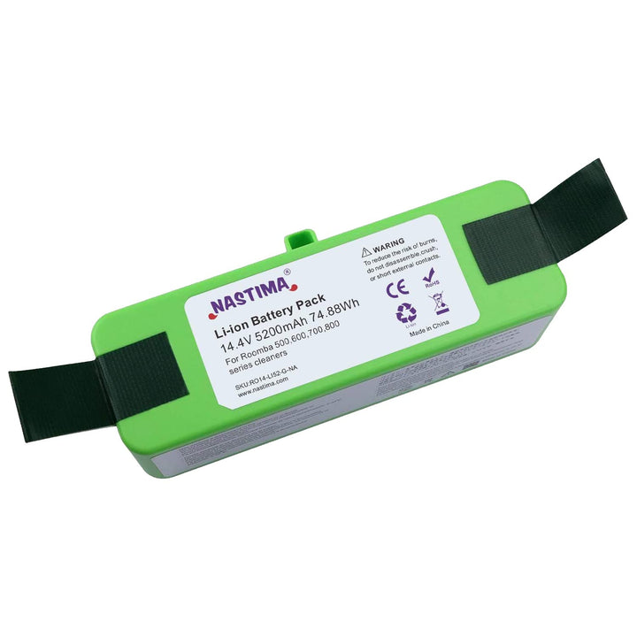 NASTIMA Xlife Lithium-Ionen-Akku, 14,4 V, 5200 mAh, kompatibel mit iRobot Roomba 985 980 966 960 895