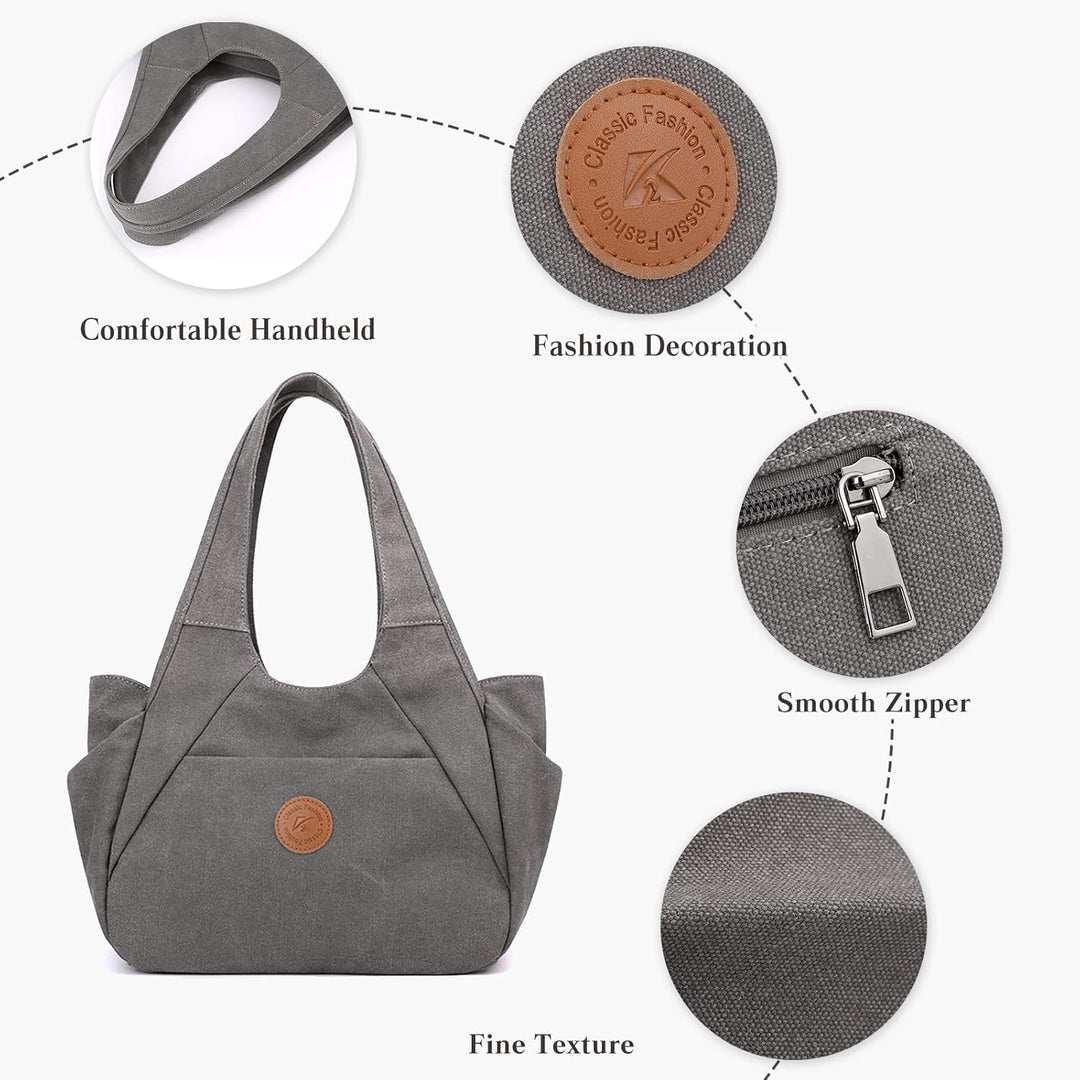 CORIOS Canvas Handtasche Damen Schultertasche Casual Henkeltaschen Grosse Kapazität Tragetasche Mult