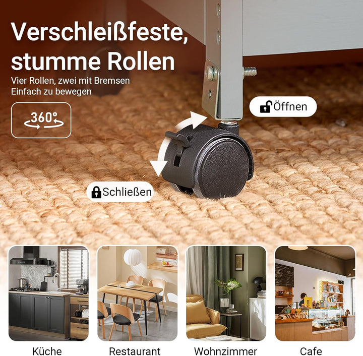 SoBuy FKW79-HG Küchenwagen Servierwagen Beistellwagen Rollwagen mit 3 Schubladen und 3 Ablagen Hellg