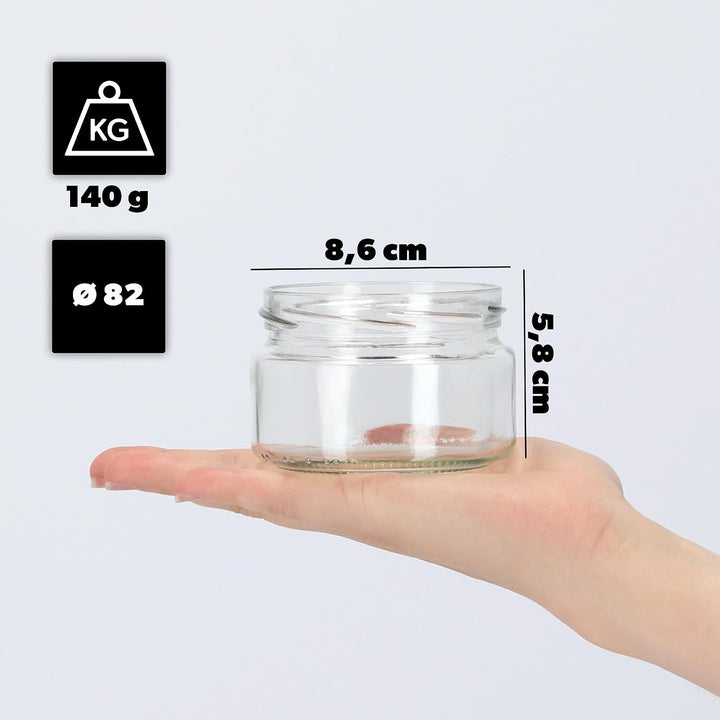 KADAX 100er Set Einmachgläser 250ml TO82 Gemüse, Marmeladengläser Vorratsgläser Mason Jar mit Schrau