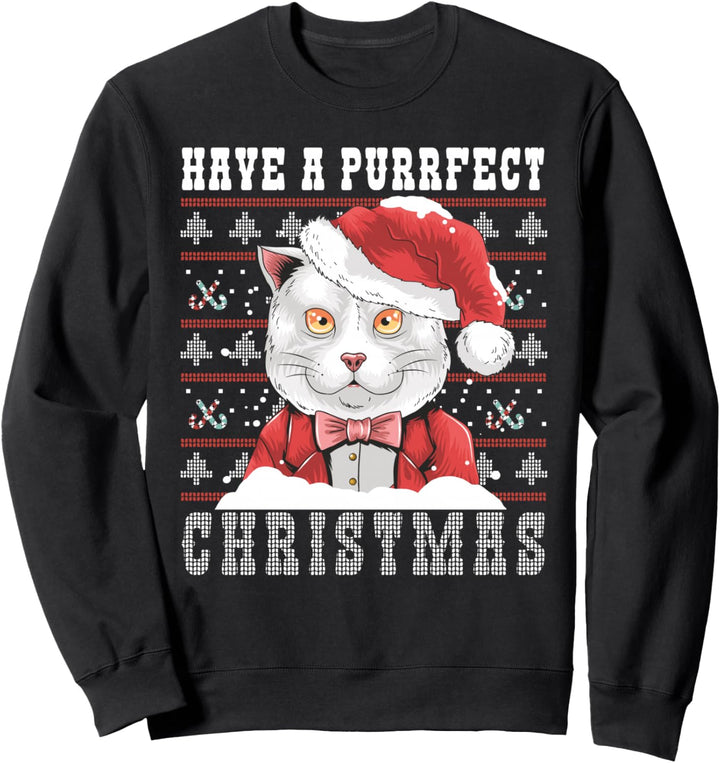 Have a Purrfect Christmas Ugly Christmas Katze Katzen Sweatshirt