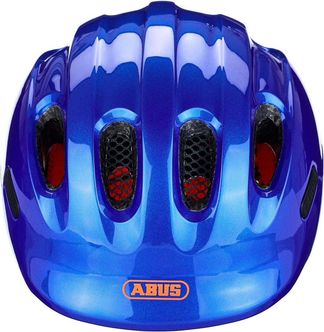 ABUS Kinderhelm Smiley 2.1 - Fahrradhelm mit Rücklicht - für Mädchen und Jungs S (45-50 cm) Blau (sp