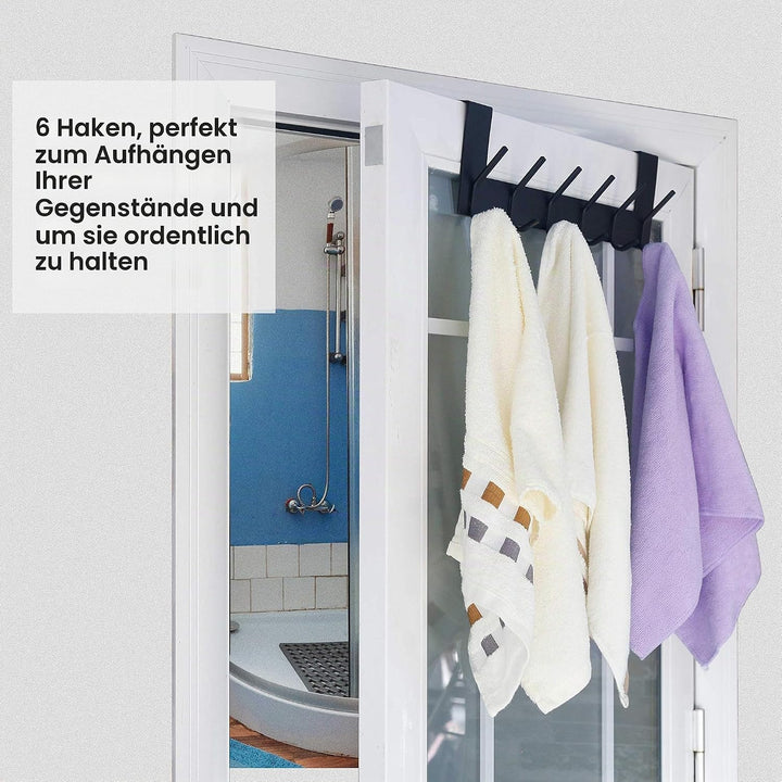 WEBI Türhaken zum Einhängen,Türgarderobe mit 6 Haken,Türaufhänger,Kleiderhaken Tür,Haken Tür,Türhake