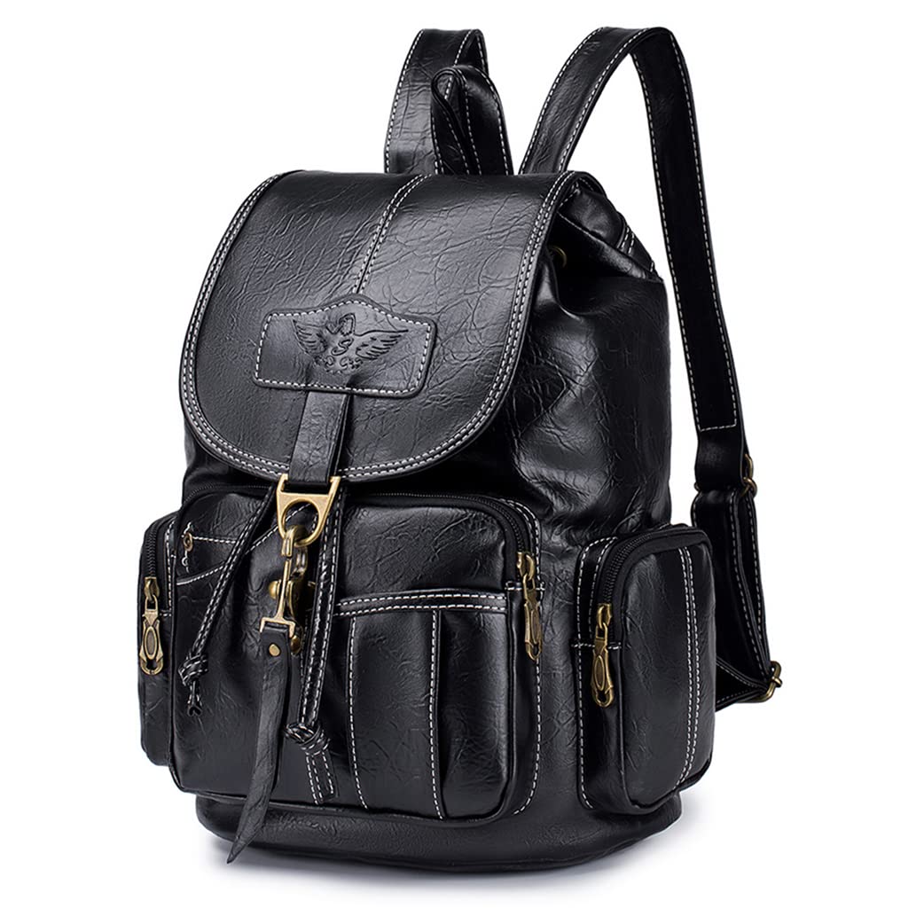 SPAHER® Rucksack Damen Klein Leder, Wasserdicht Mini Rucksack Damen Elegant Daypack Casual Diebstahl