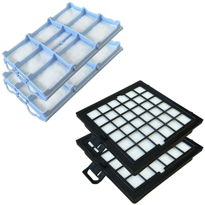 Set 2 HEPA Filter + 2 Motorfilter geeignet Für Bosch BSG81466 / BSG 81466, BSG8. Serie, Series