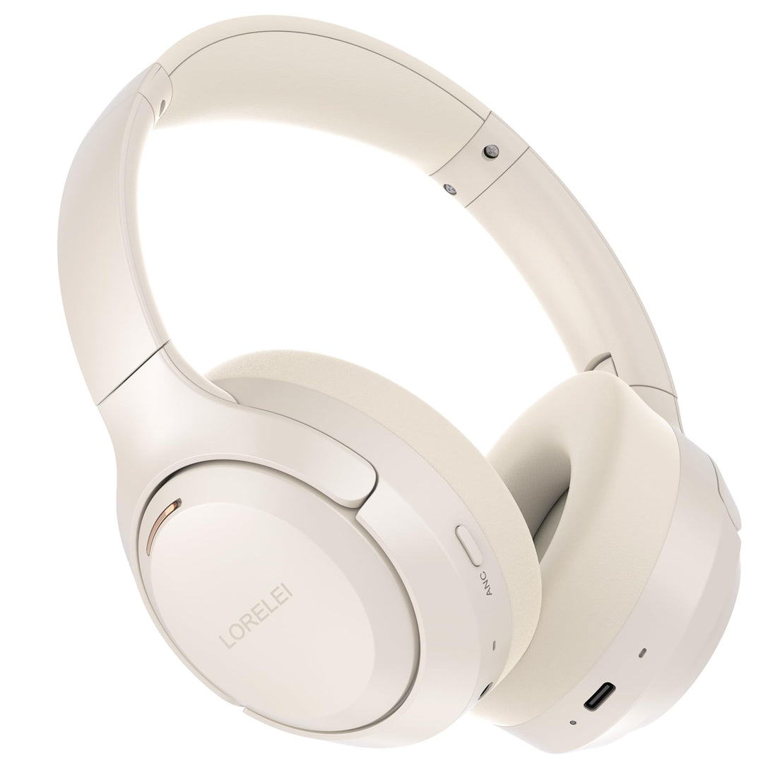 LORELEI QC60 Hybrid Active Noise Cancenlling Headphones,Wireless over ear Bluetooth Headsets with mi