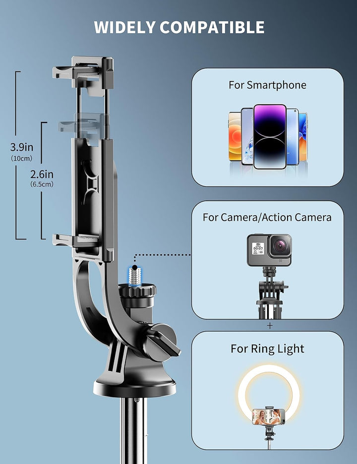 180cm Handy Stativ Ständer & Selfie Stick, Handyhalter mit Abnehmbarer Fernbedienung, Smartphone Sta