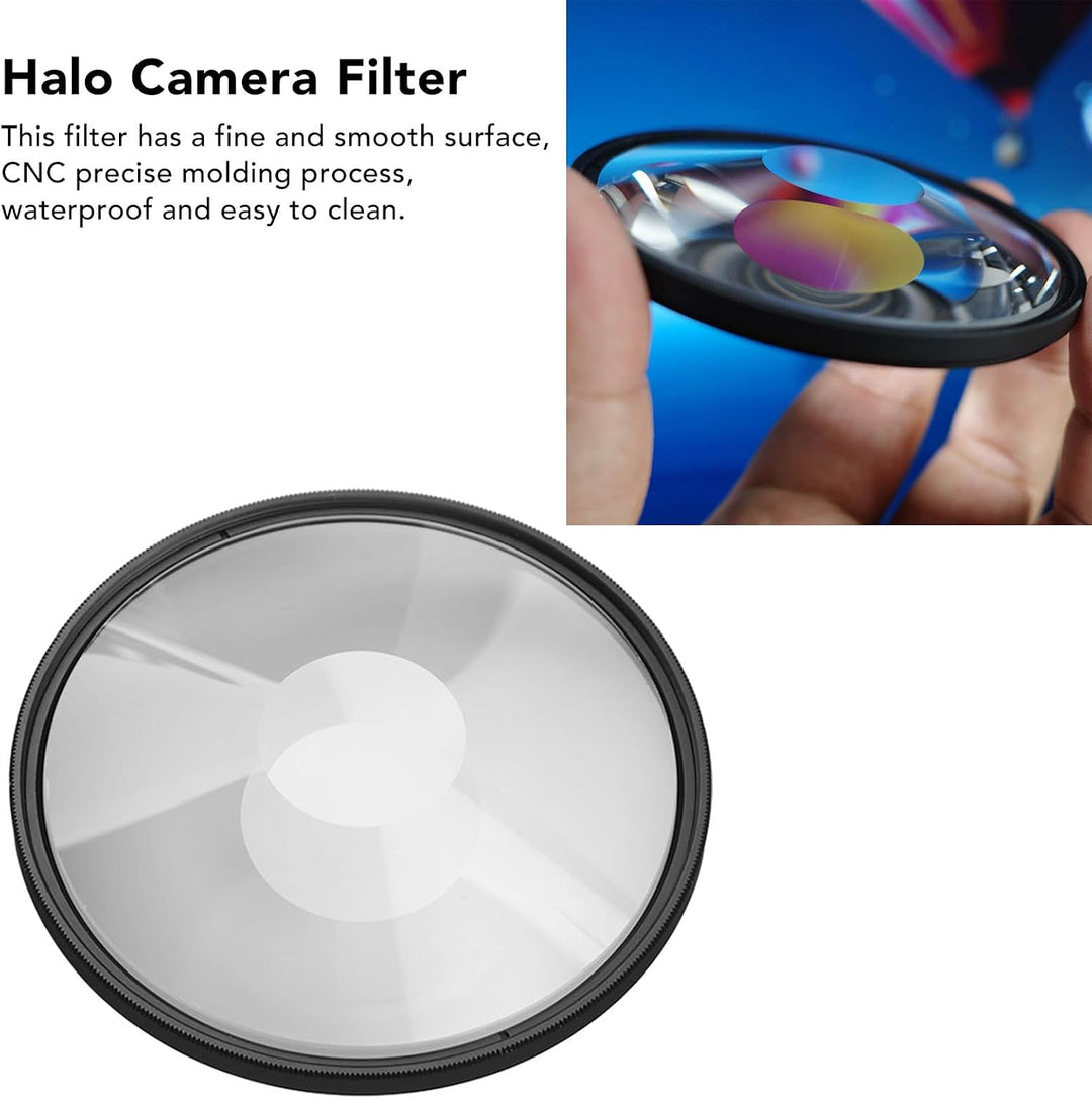 Swirl Halo Kameraobjektivfilter, Spezialeffektfilter aus Optischem Glas, Fotokameraobjektivzubehör,