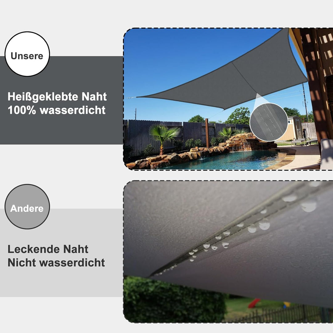 SUNNY GUARD Sonnensegel Wasserdicht 3x4m Rechteckig Sonnenschutz Wetterschutz Segel Baldachin UV Sch