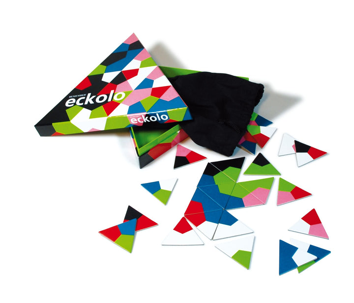 Remember Eckolo – buntes Anlegespiel mit dreieckigen Karten für Erwachsene und Kinder ab 6 Jahren, G