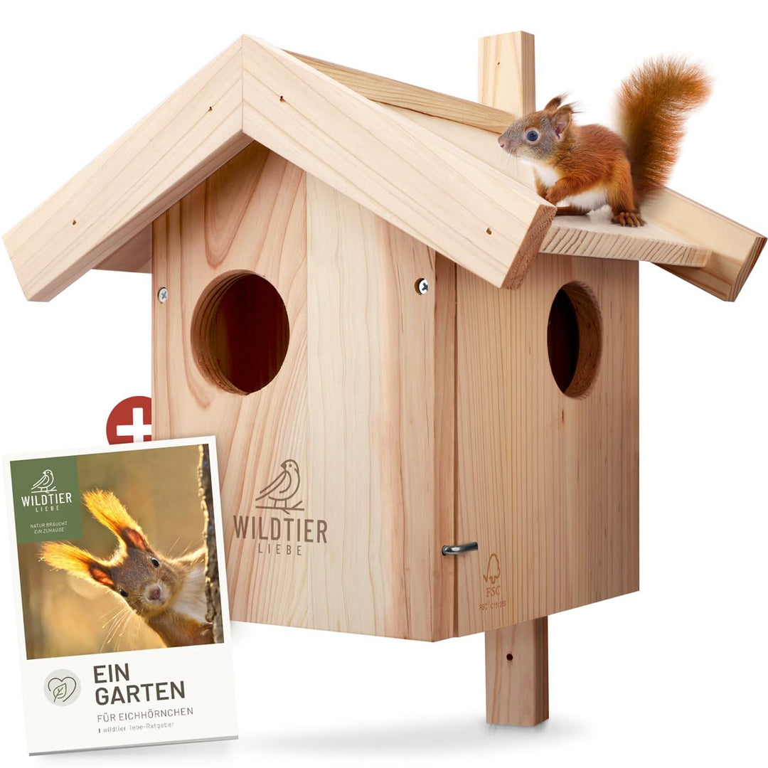 wildtier liebe Eichhörnchen Kobel - Nest für Eichhörnchen aus verschraubtem Massiv-Holz, Eichhörnche
