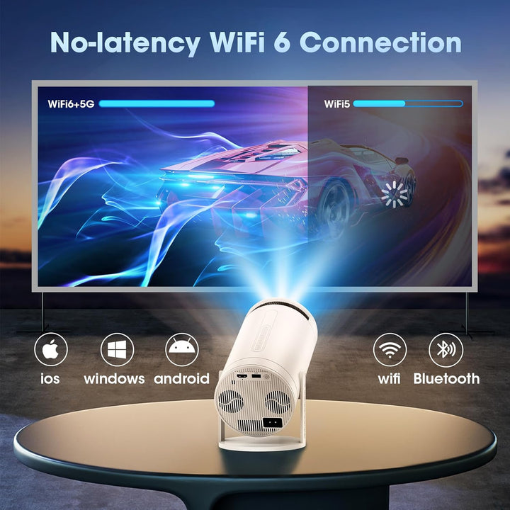 Weelikeit Projektor, 2024 Upgraded 4K Mini Projektor mit Lautsprecher für Home Movie Projector, Nati