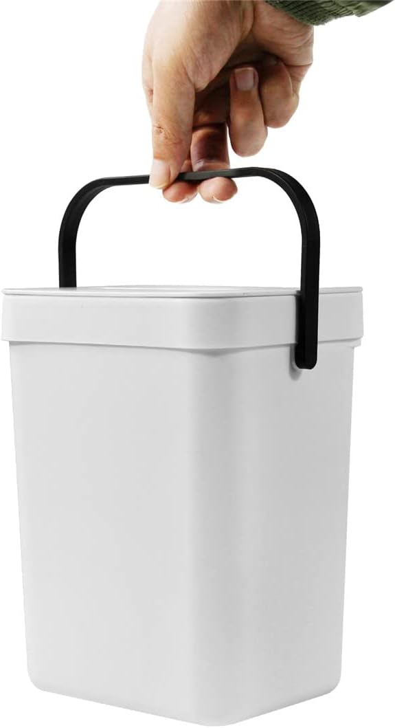 Spesh Biomülleimer Küche 2er-Set(5L+3L) Kunststoff Komposteimer Geruchsdicht Aufhängbar Abfalleimer