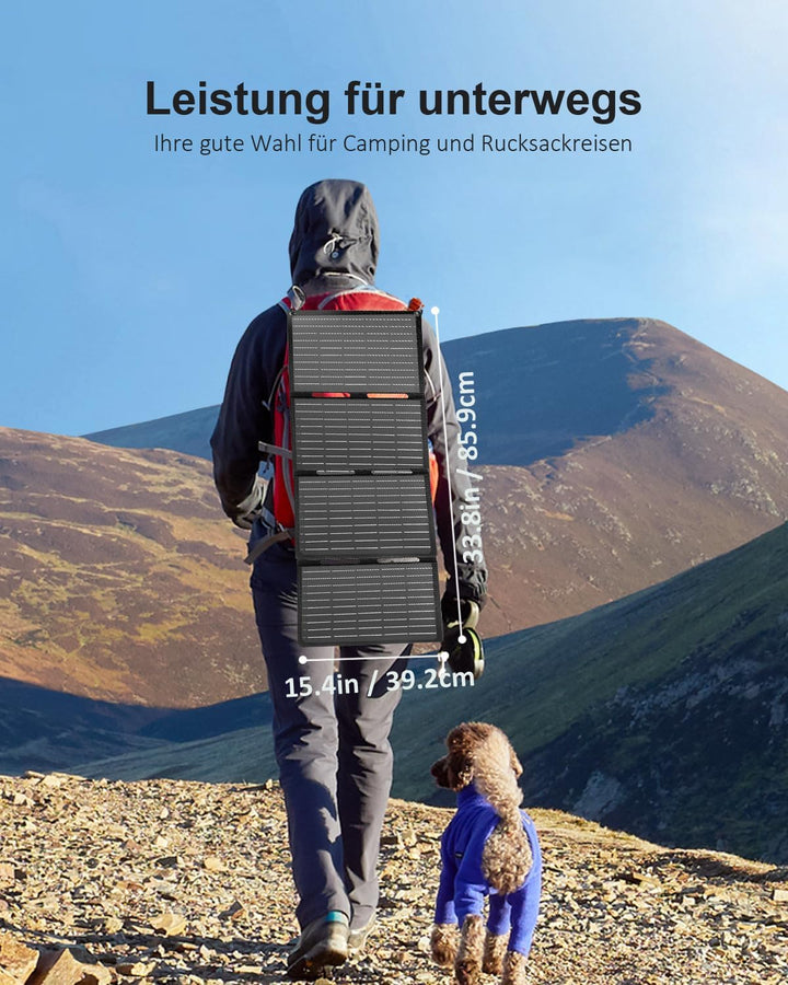 ELECAENTA 60W Tragbar Solar Ladegerät Monokristallin ETFE Solarpanel Ultraleichtes IP68 Solarmodul F