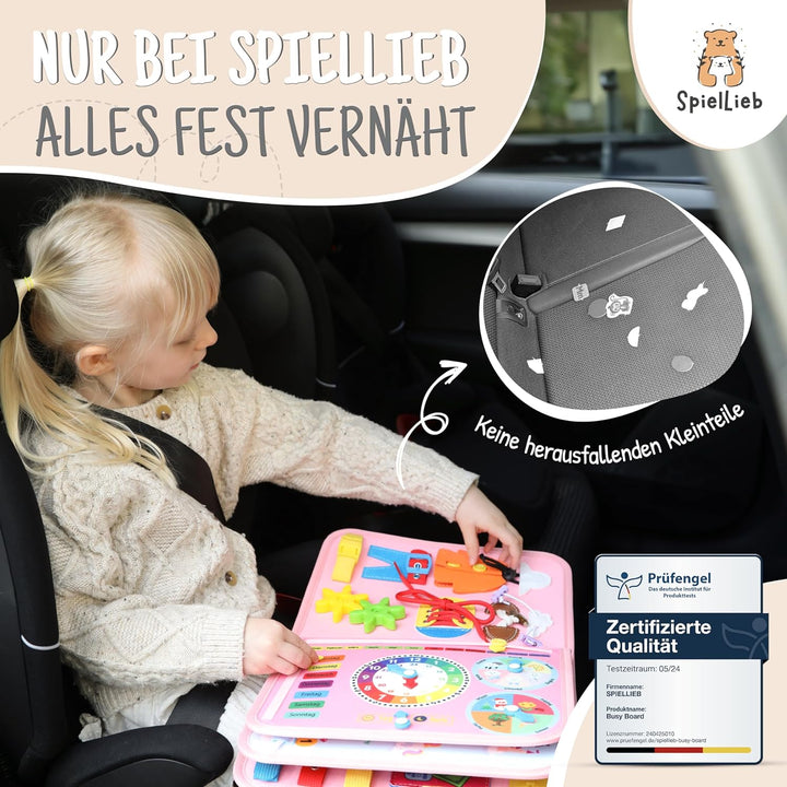 SpielLieb® Montessori Busy Board Deutsch ab 3 Jahre - interaktives Activity Board Spielzeug für Klei