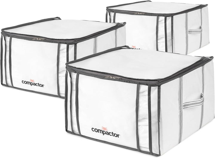 Compactor - 3er Set Aufbewahrungsboxen Life M mit Vakuumbeutel - Komprimierung von Kleidung, Kissen,