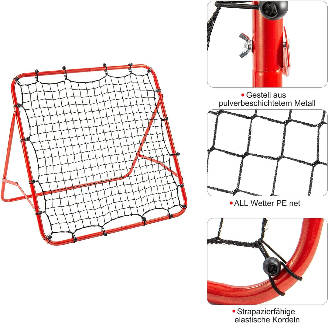 Fussball Rebound Netz Kinder und Jugendliche Tragbares Prellwand Verstellbar Fussballtor Kicker für