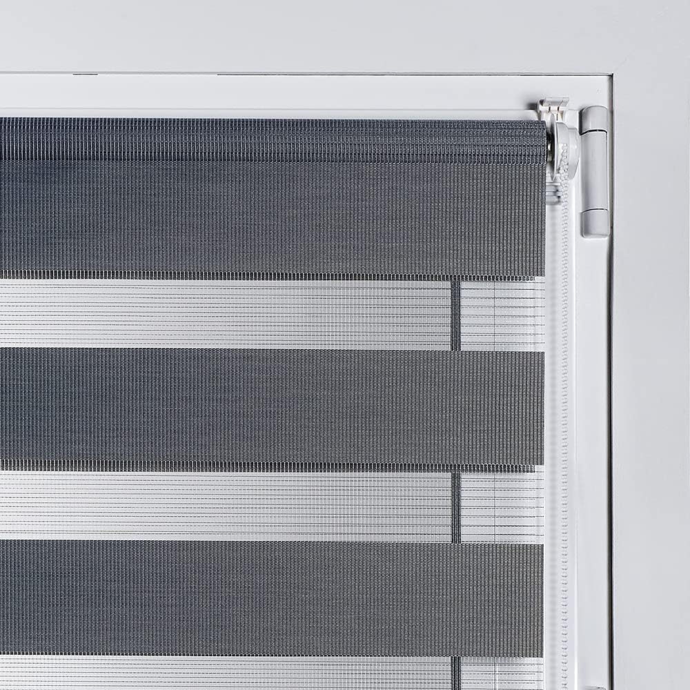 STORESDECO Doppelrollo Klemmfix ohne Bohren. Klemmrollo Einfache Montage, Zebra Rollo lichtdurchläss