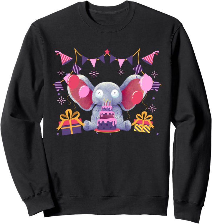 Afrika Safari Tier Kinder Geburtstag Kuchen Süsses Elefant Sweatshirt