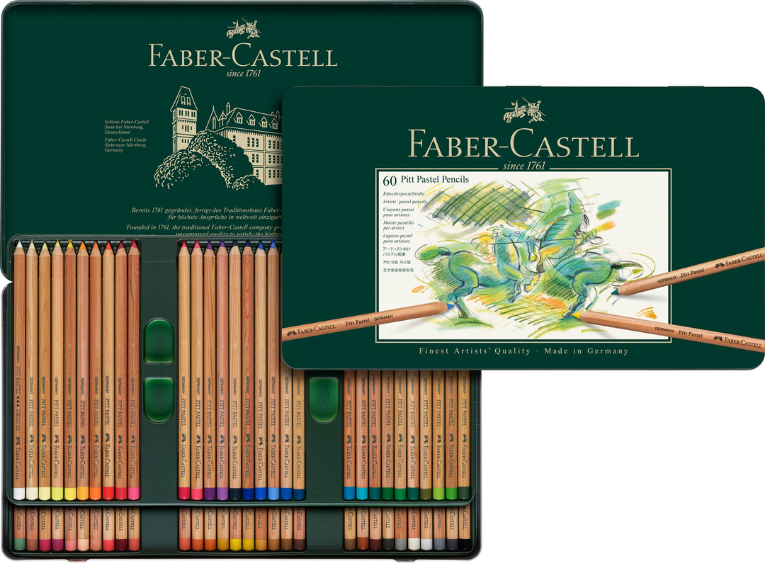 Faber-Castell 112160 - Farbstift Pitt Pastell, 60er Metalletui 60 Stück (1er Pack) Single, 60 Stück