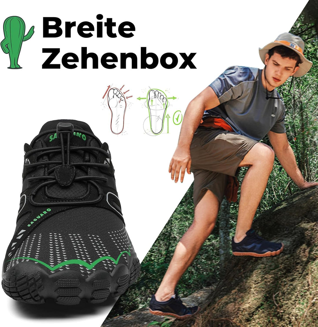 SAGUARO Unisex Barfussschuhe Outdoor Barfuss Traillaufschuhe Zehenschuhe mit Zero-Drop Solhe Gr.36-4