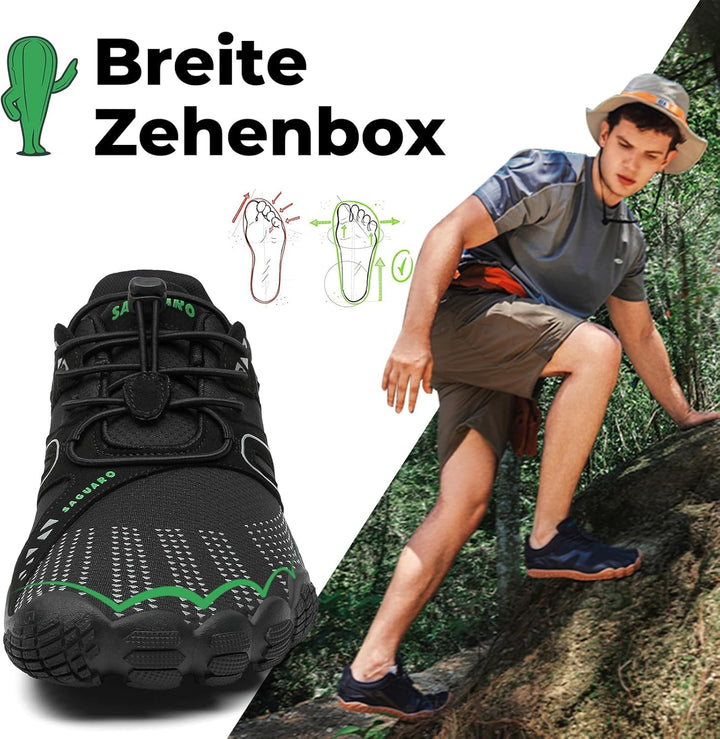 SAGUARO Unisex Barfussschuhe Outdoor Barfuss Traillaufschuhe Zehenschuhe mit Zero-Drop Solhe Gr.36-4