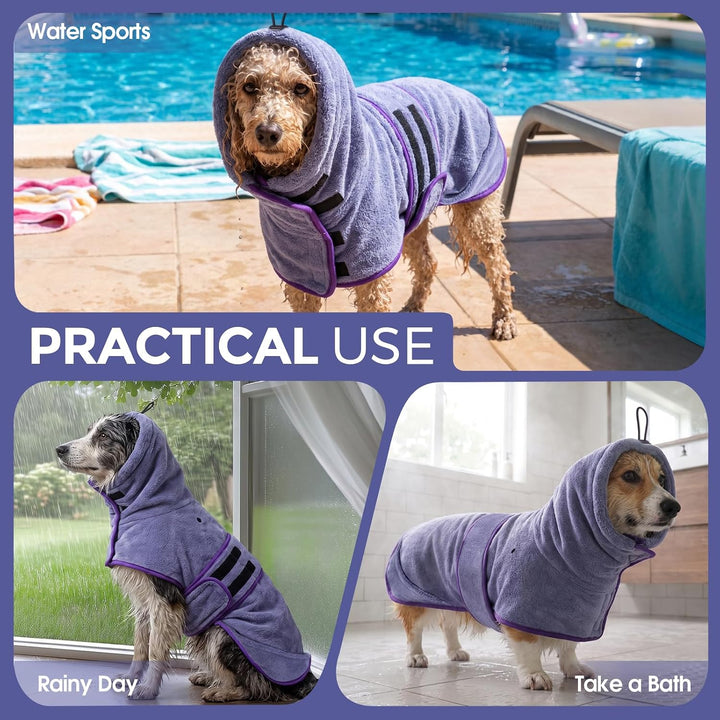 CITÉTOILE Hundebademantel mit Pfotenschutz für Pool &amp; Regen Blau S Blau Grösse: S, Brustumfang: 35CM