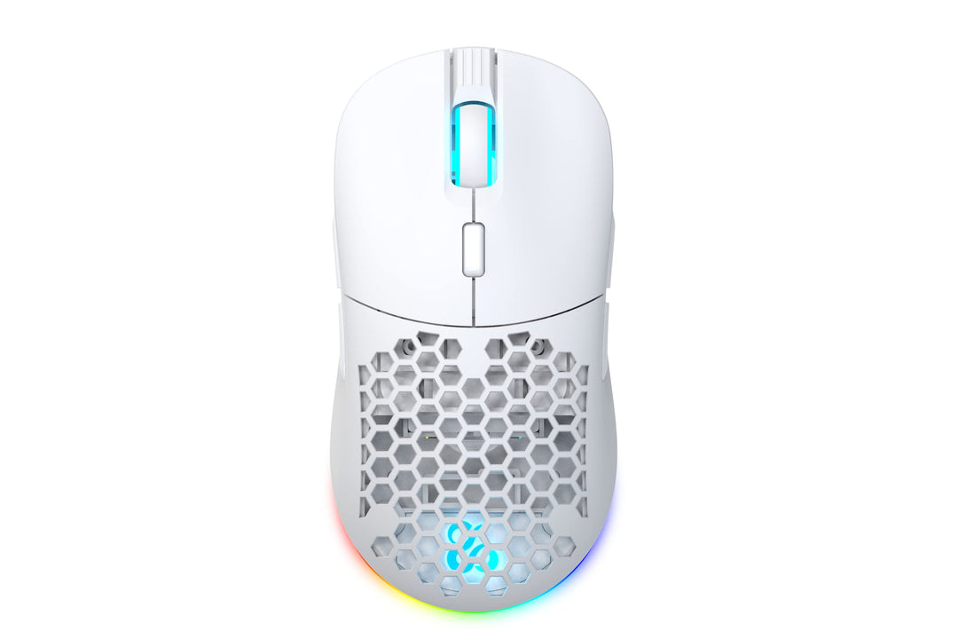 Newskill Arakne Elite Ivory RGB-Maus, kabellos, 16.000 DPI, mit Beidhänger-Design, Weiss, Elite Ivor