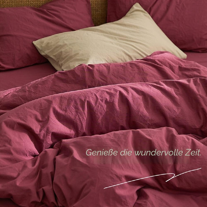 Sedefen Bettwäsche 200x200cm Baumwolle Renforce Altrosa Rosa Uni Unifarben Baumwollbettwäsche Set,Do