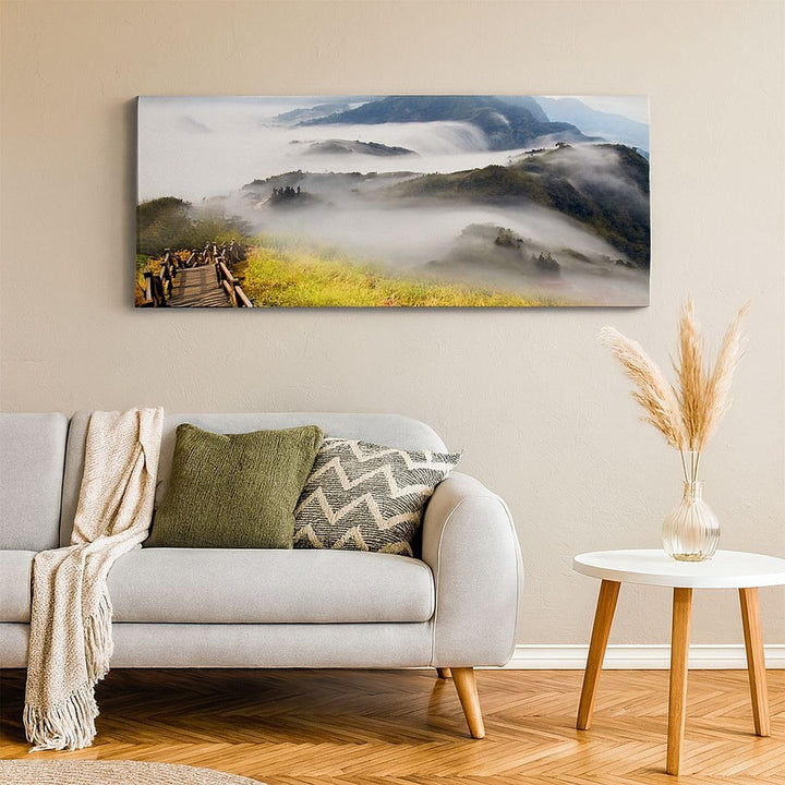 Wandbilder Dekoration Wohnzimmer Asien schönheit berg landschaft Panorama Bilder auf Leinwand 120x50