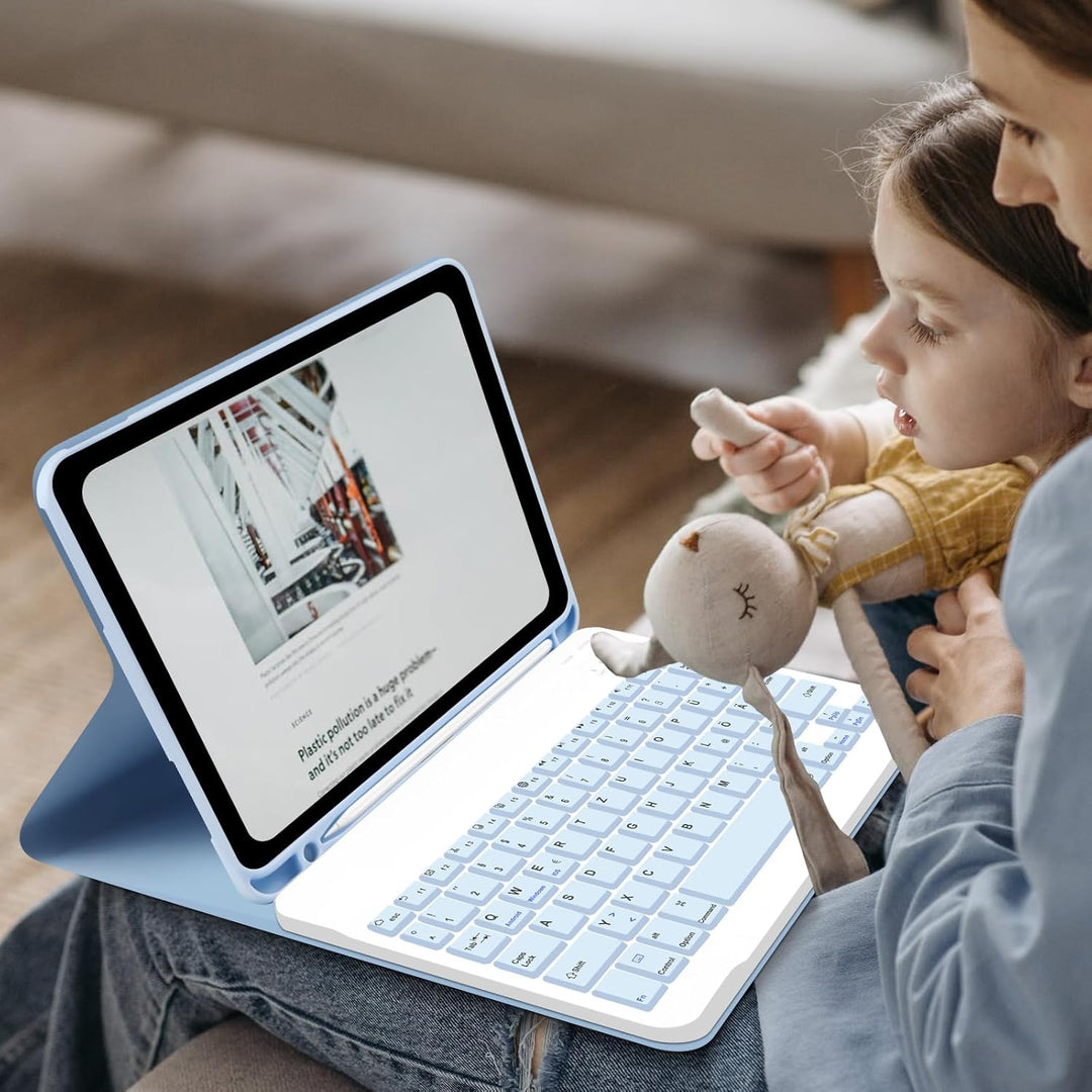 Hofsos Hülle mit Tastatur für IPad 11/10 Generation (2025/2022, 11/10.9 Zoll) - Abnehmbare Magnetisc