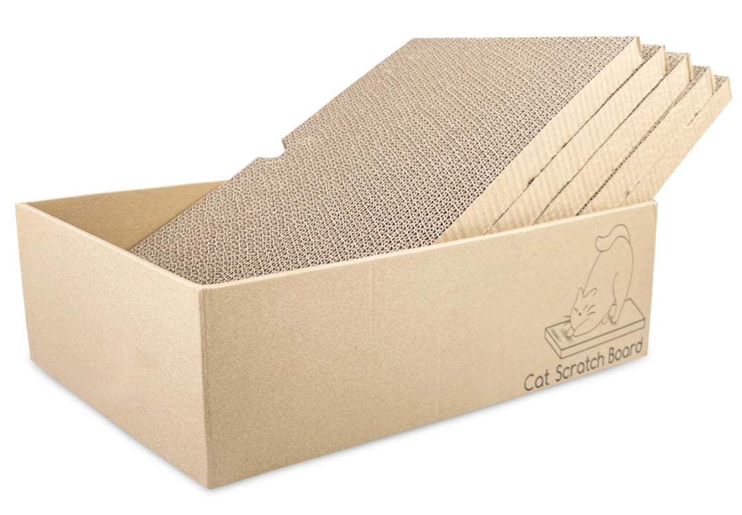 Magrimaxio 5 Stück Kratzbretter Katze, Kratzpappe für Katzen Wellpappe Recycelbar, Katzen Kratzbrett