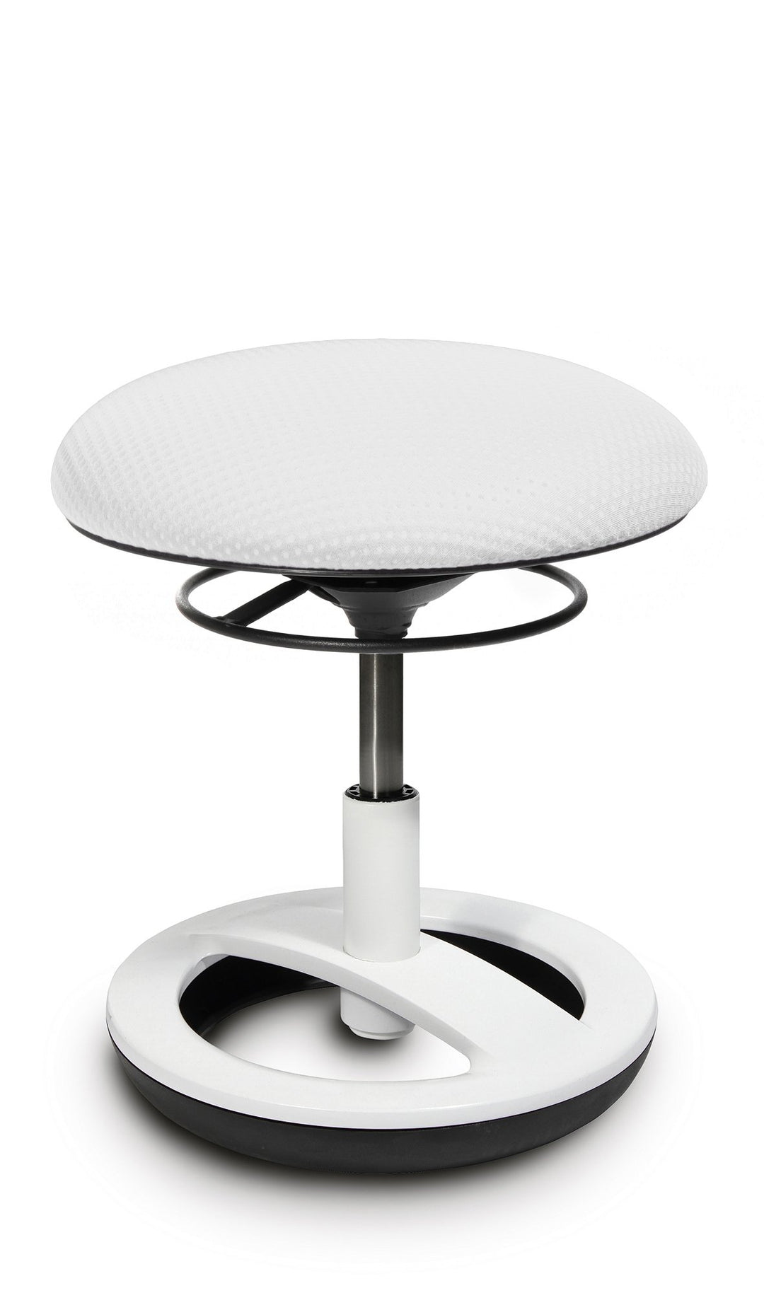 Topstar SU83BR3 Sitzhocker Sitness Bobby für Kinder, Standfussring Alu weiss lackiert, Stoff, weiss,