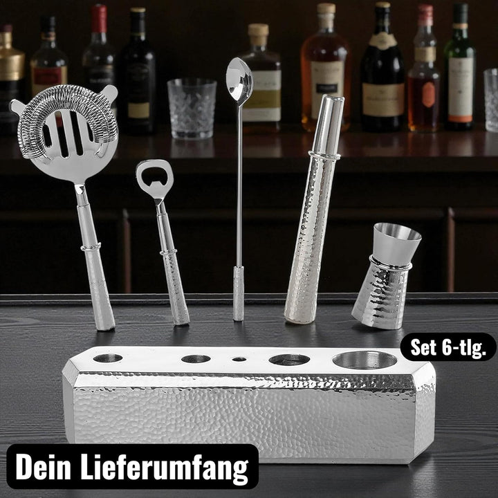 Fink Cocktail Set 6-teilig für Longdrinks Mixgetränke – Cocktail Zubehör aus Edelstahl für Küche Hau