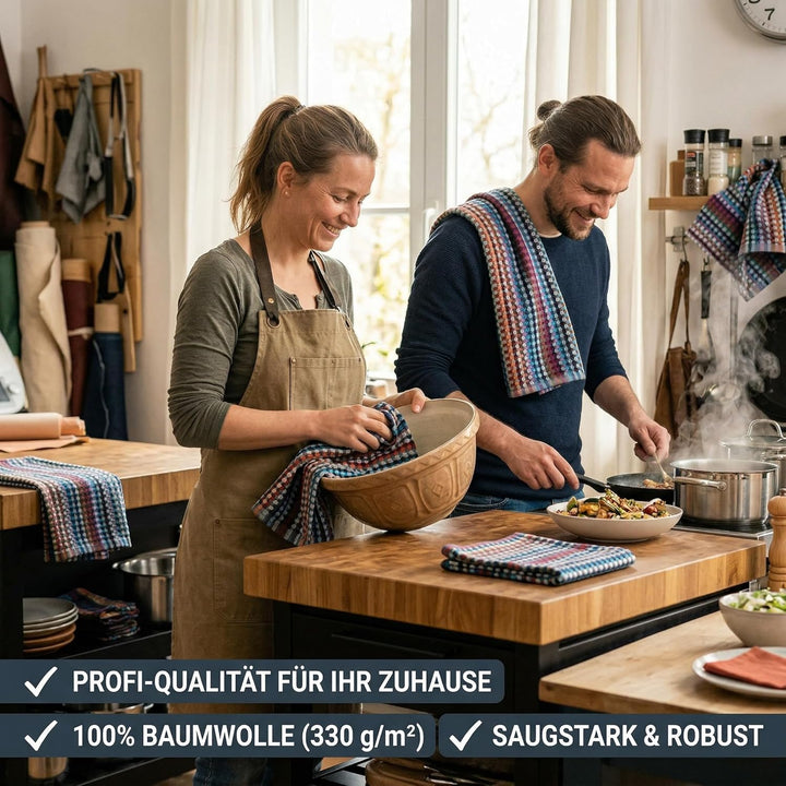 Betz Grubentuch 3er Set Helgoland 50x90 cm – Arbeitshandtuch & Küchentuch aus 100% Baumwolle 330 g/m