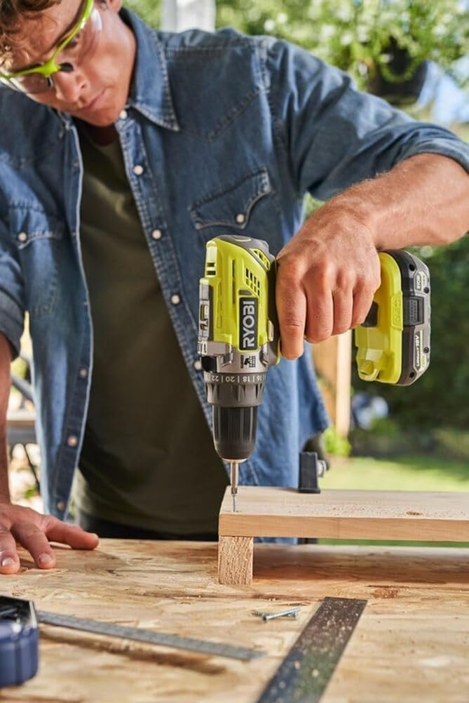 RYOBI 18 V ONE+ Akku-Schlagbohrschrauber R18PD32-1C20G (2-Gang-Getriebe, Drehmoment 50Nm, Drehmoment