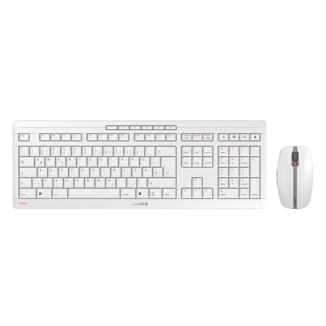 CHERRY STREAM DESKTOP, Kabelloses Tastatur- und Maus-Set, Deutsches Layout (QWERTZ), 2,4 GHz Funk, L